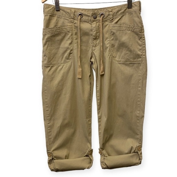 The North Face 8 Pants Womens Roll Tab Convertible Capris Tan Hiking Stretch - Picture 1 of 12
